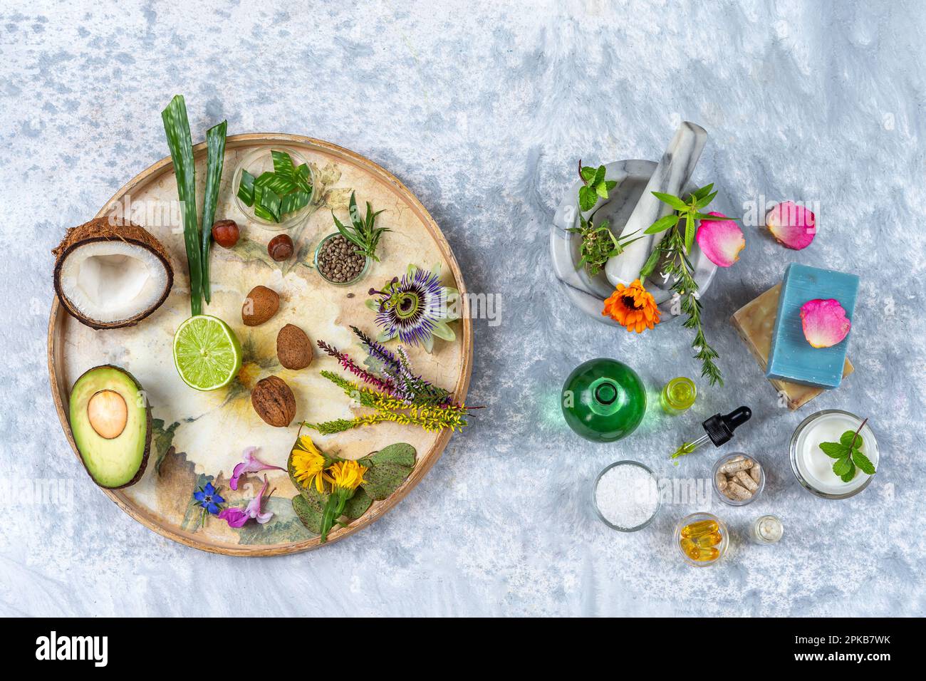 Homemade vegetable oils and cosmetics Stock Photo Alamy