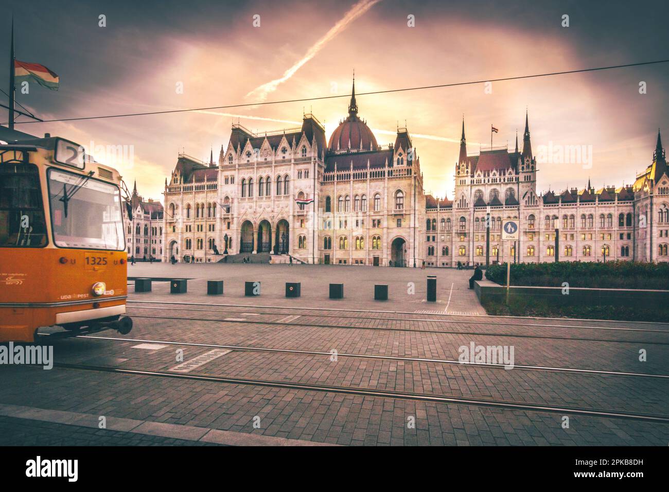 The Parliament in the city of Budapest, Hungary, magnificent historical building in the daytime Stock Photo