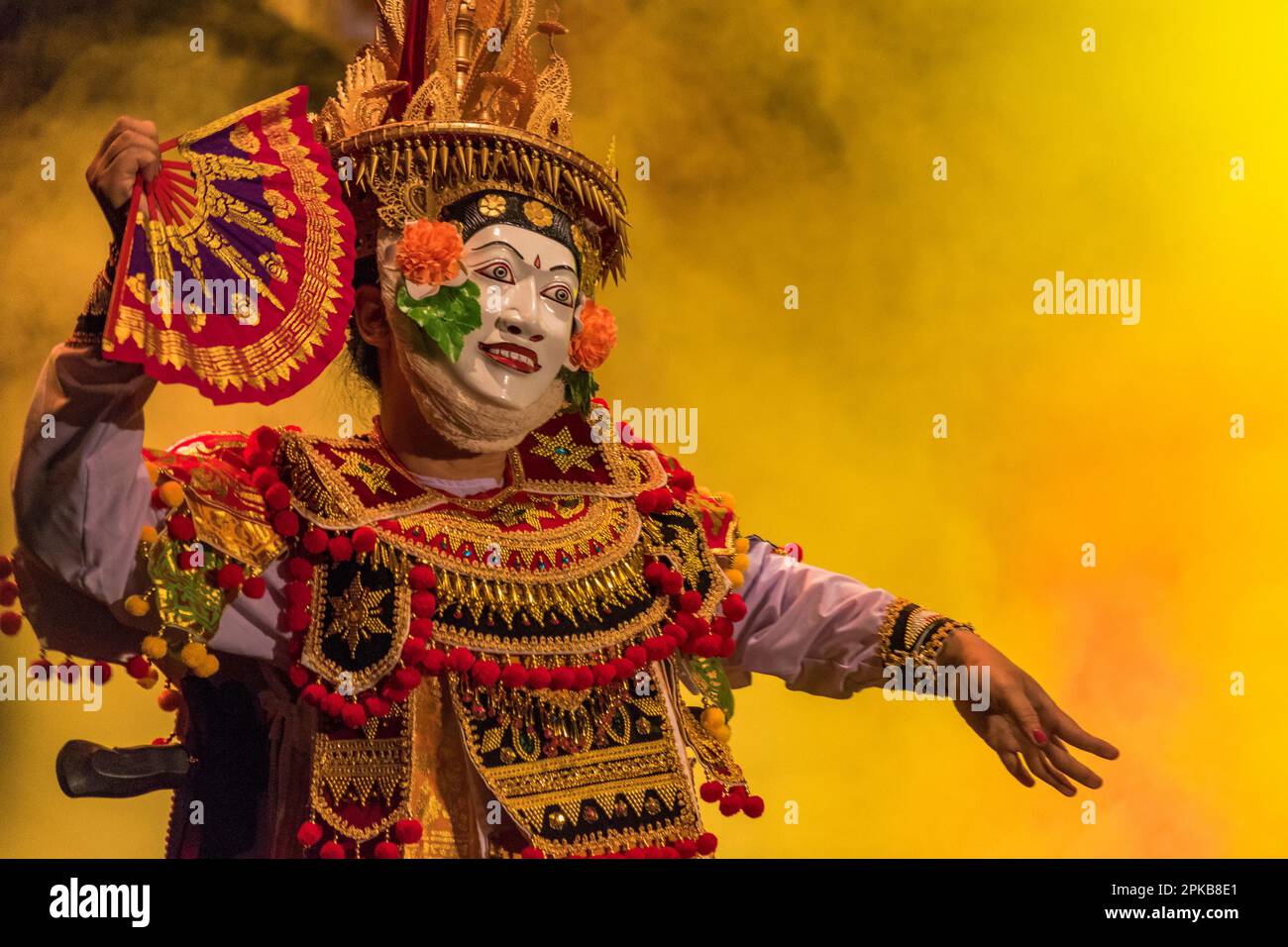 Bali dancer, Barong Kecak dance, costume, disguise Stock Photo - Alamy