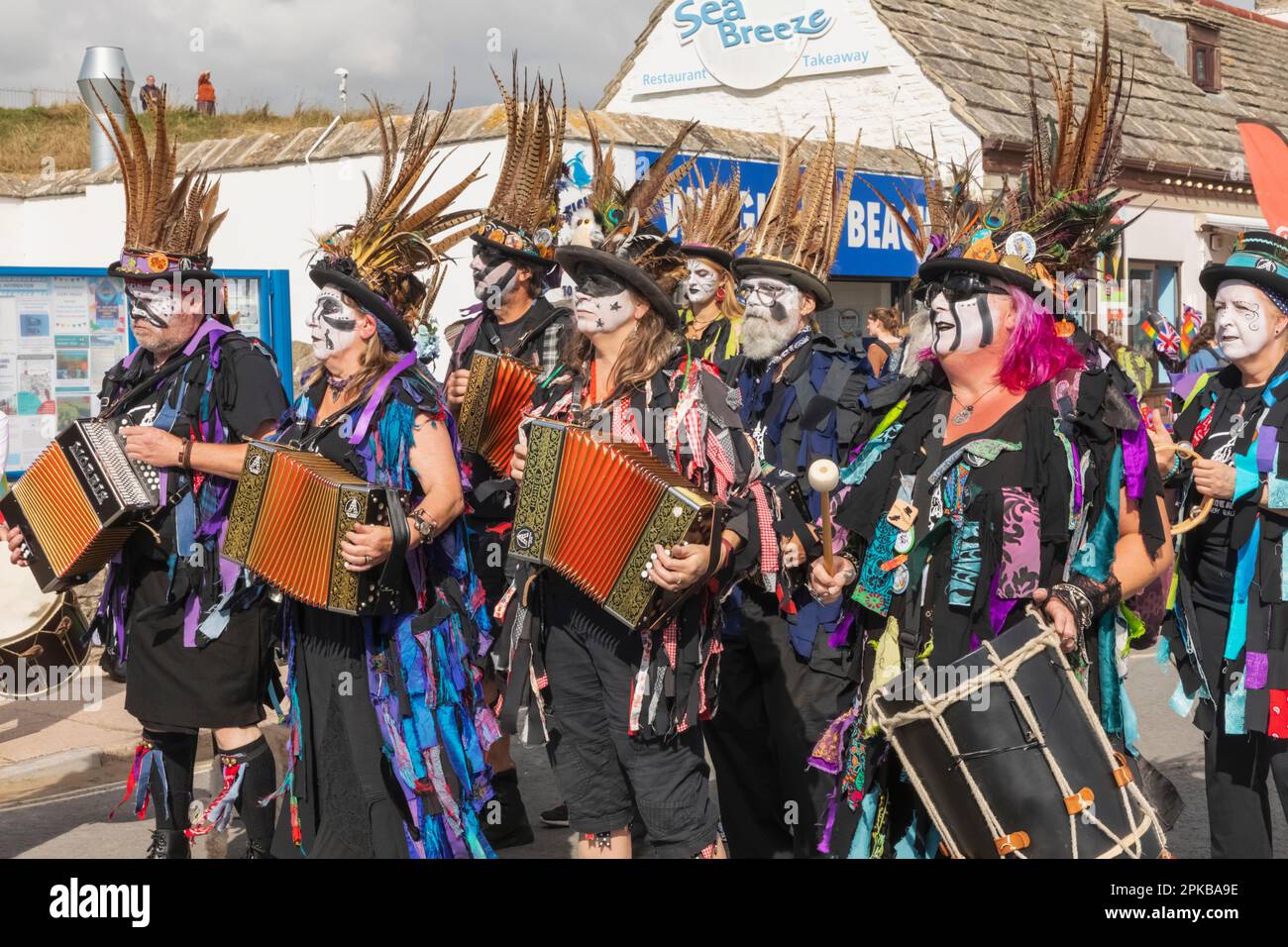 England, Dorset, Isle of Purbeck, Swanage, Swanage Annual Folk Festival, Morris Dancers Stock Photo