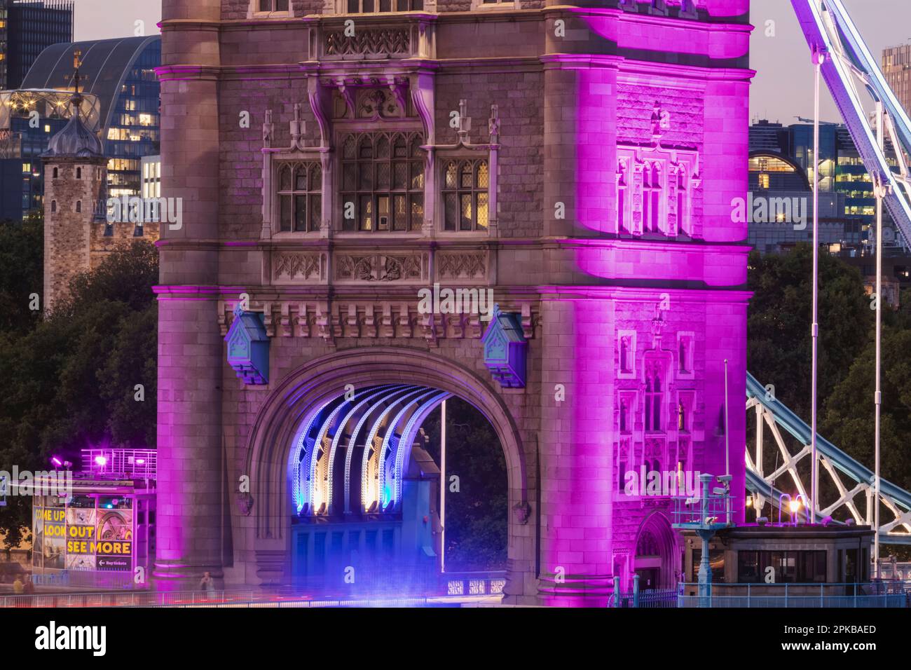 England, London, Tower Bridge and City of London Skyline and River