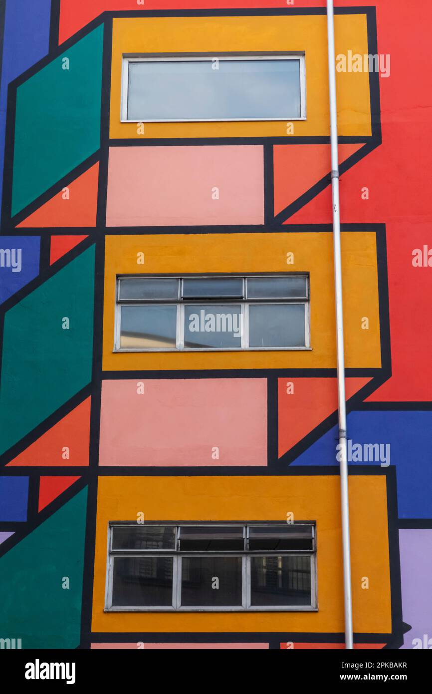 England, London, Spitalfields, Brick Lane, Colourful Street Art Stock Photo