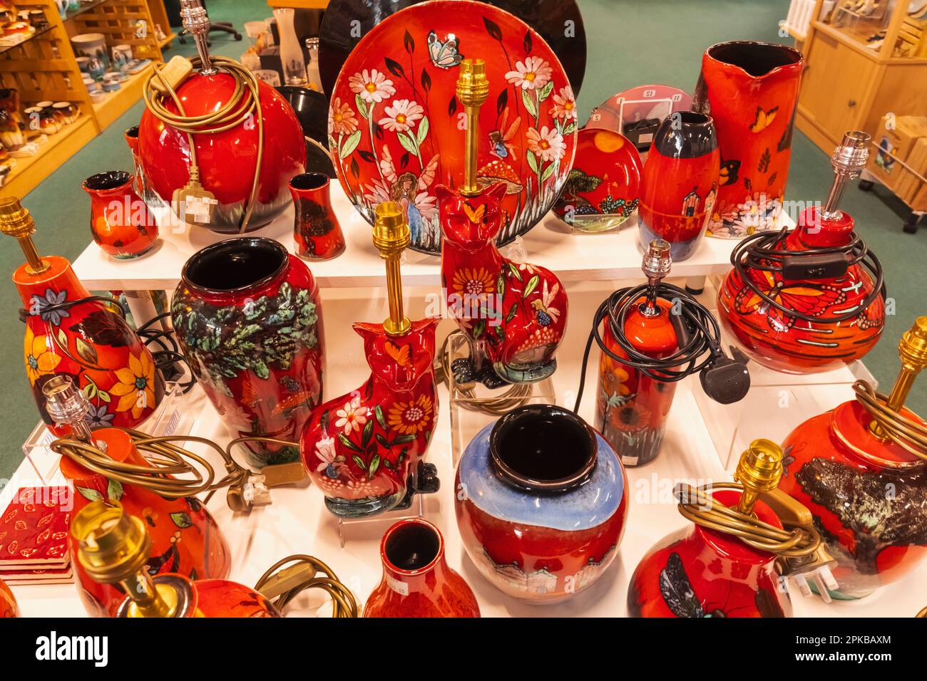 England, Dorset, Poole, Studio Poole Pottery Outlet, Display of