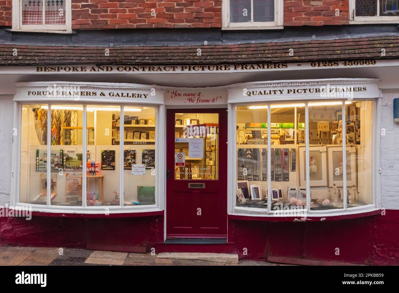 England, Dorset, Blandford Forum, Street Scene with Era Shop