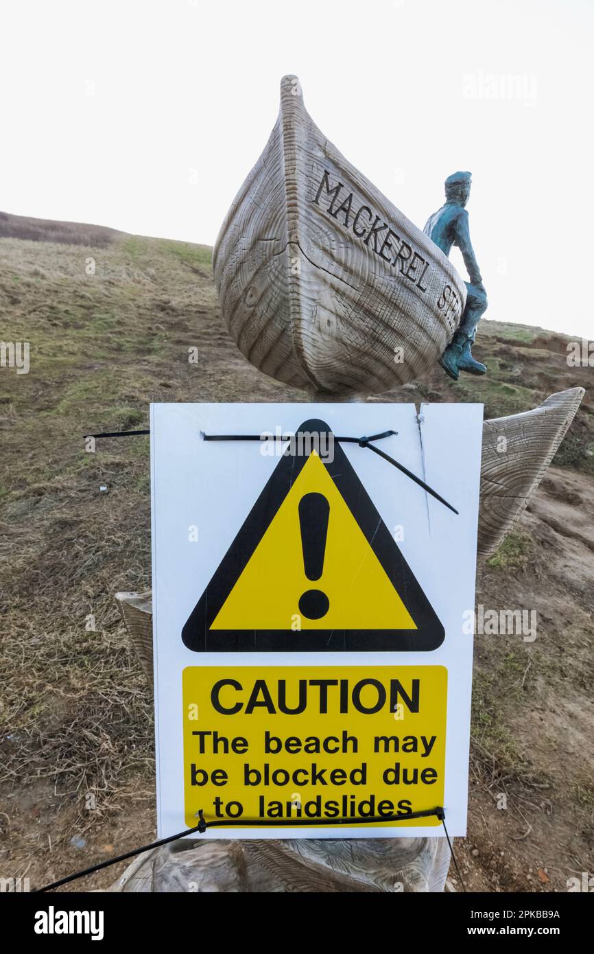 England, Dorset, The Jurassic Coast, Bridport, West Bay, Landslide