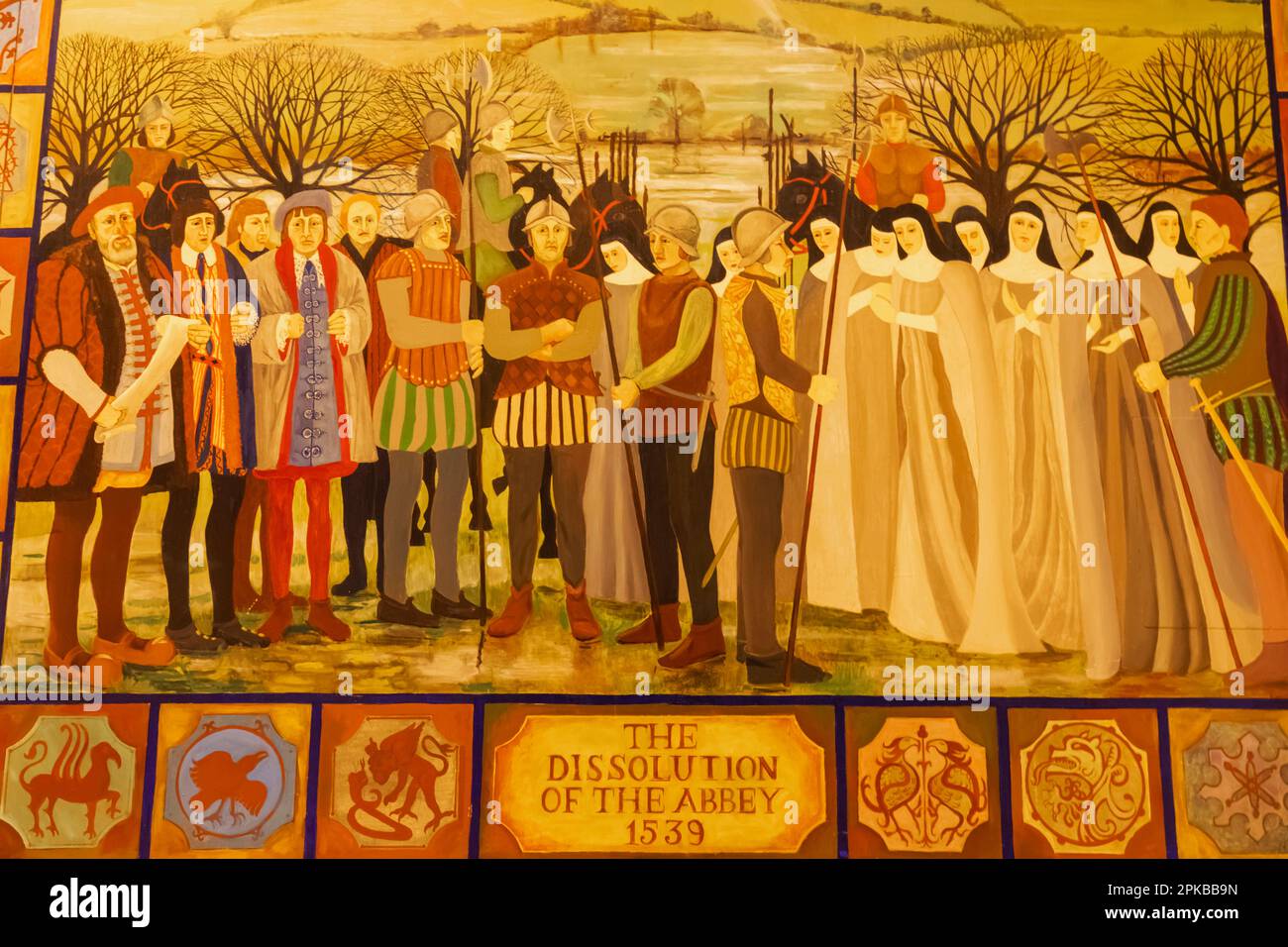 England, Dorset, Shaftesbury, Shaftesbury Town Hall, Interior Wall