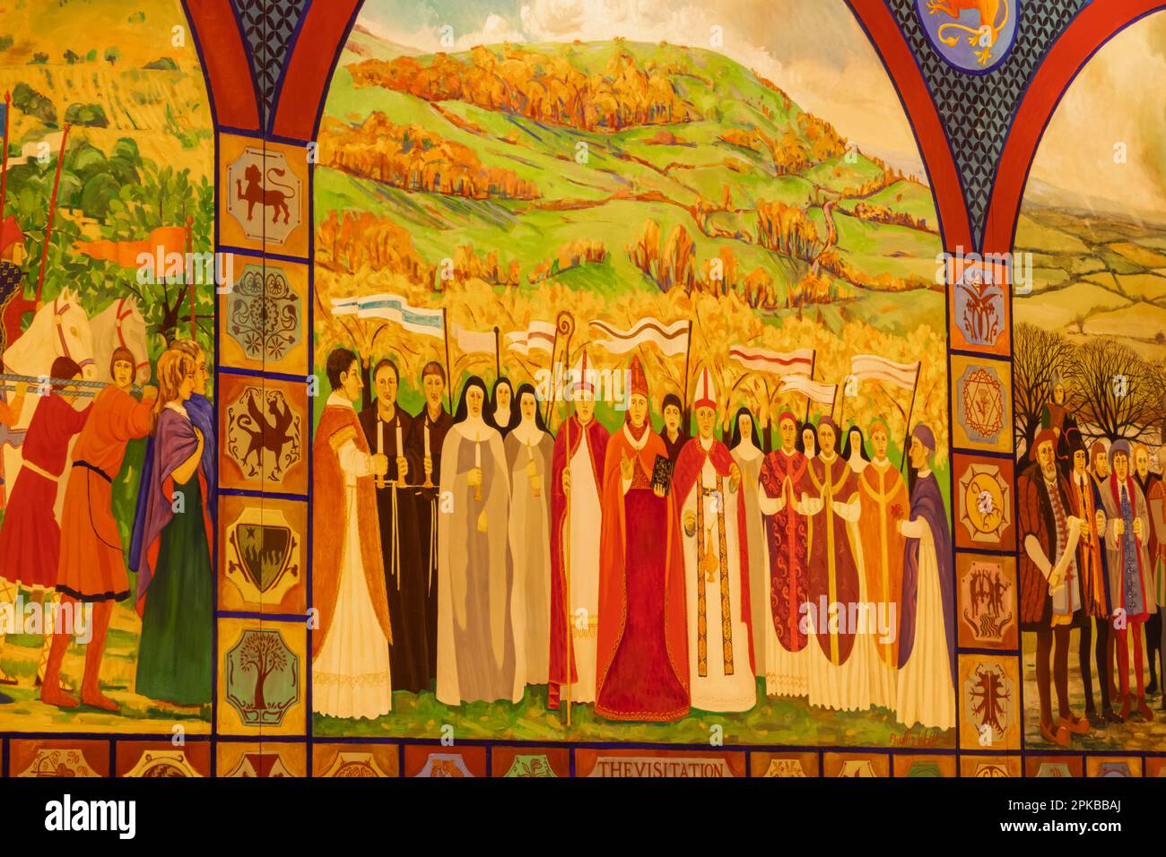 England, Dorset, Shaftesbury, Shaftesbury Town Hall, Interior Wall