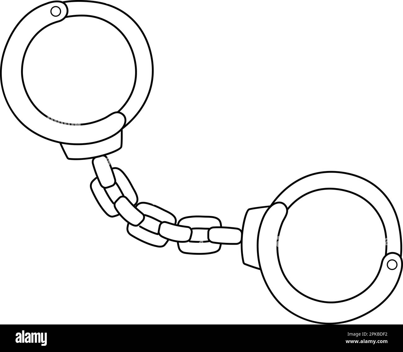Handcuff Isolated Coloring Page for Kids Stock Vector Image & Art Alamy