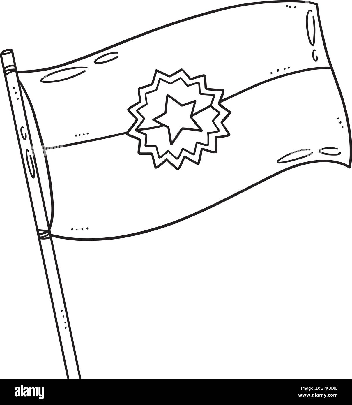 Juneteenth Flag Isolated Coloring Page for Kids Stock Vector