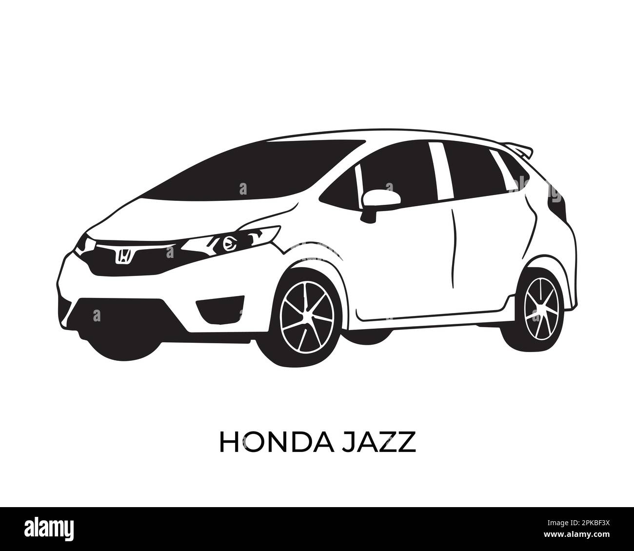 Vector silhouettes, icons of Honda brand cars Stock Vector