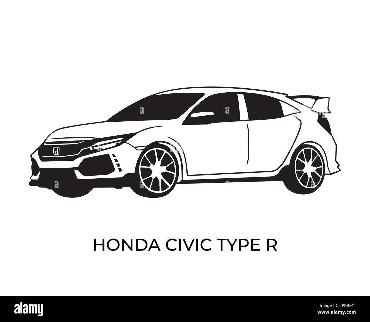 Vector silhouettes, icons of Honda brand cars Stock Vector
