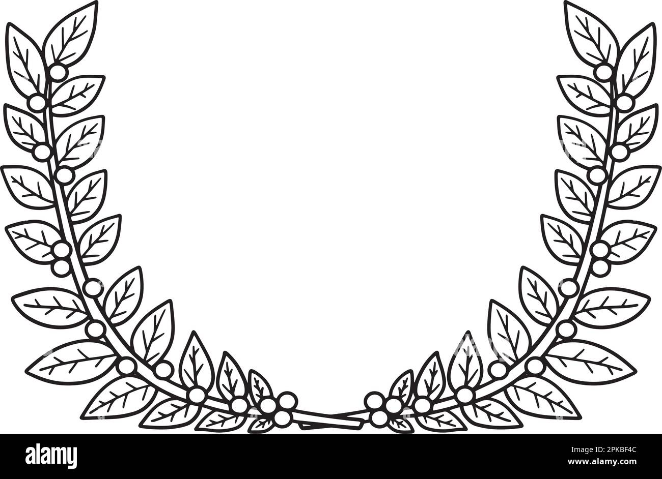 Flower Wreath Isolated Coloring Page for Kids Stock Vector Image & Art ...