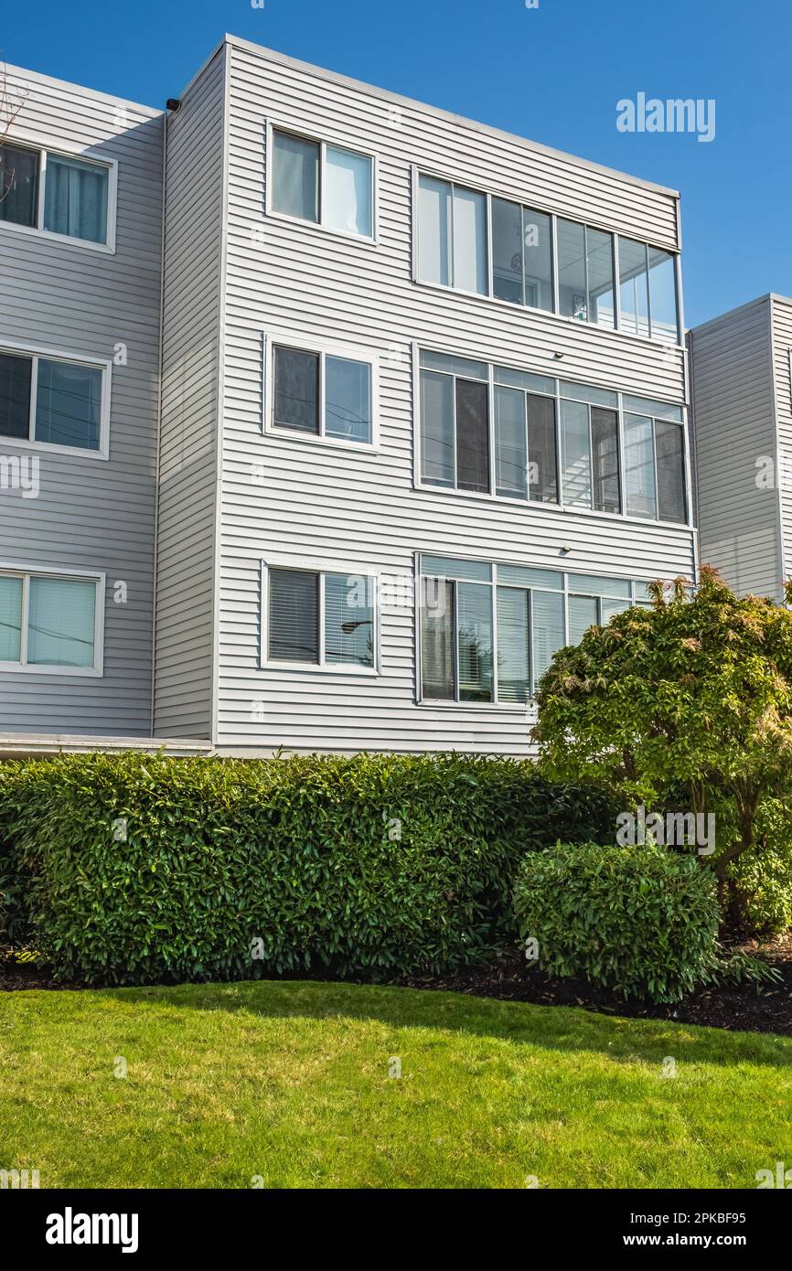 Modern and new apartment building. Multistoried modern, new and stylish ...