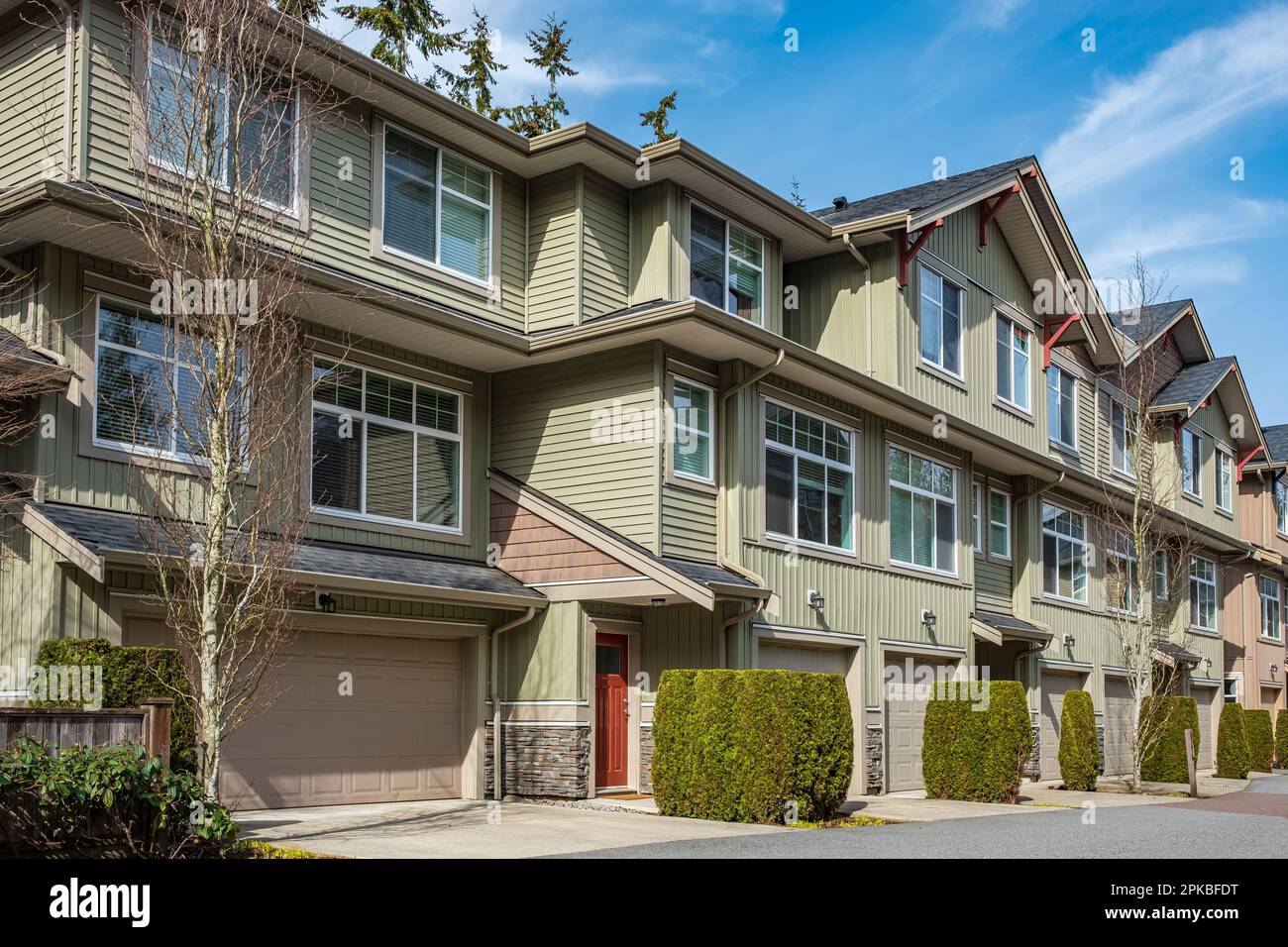 New residential townhouses. Modern apartment buildings in Canada