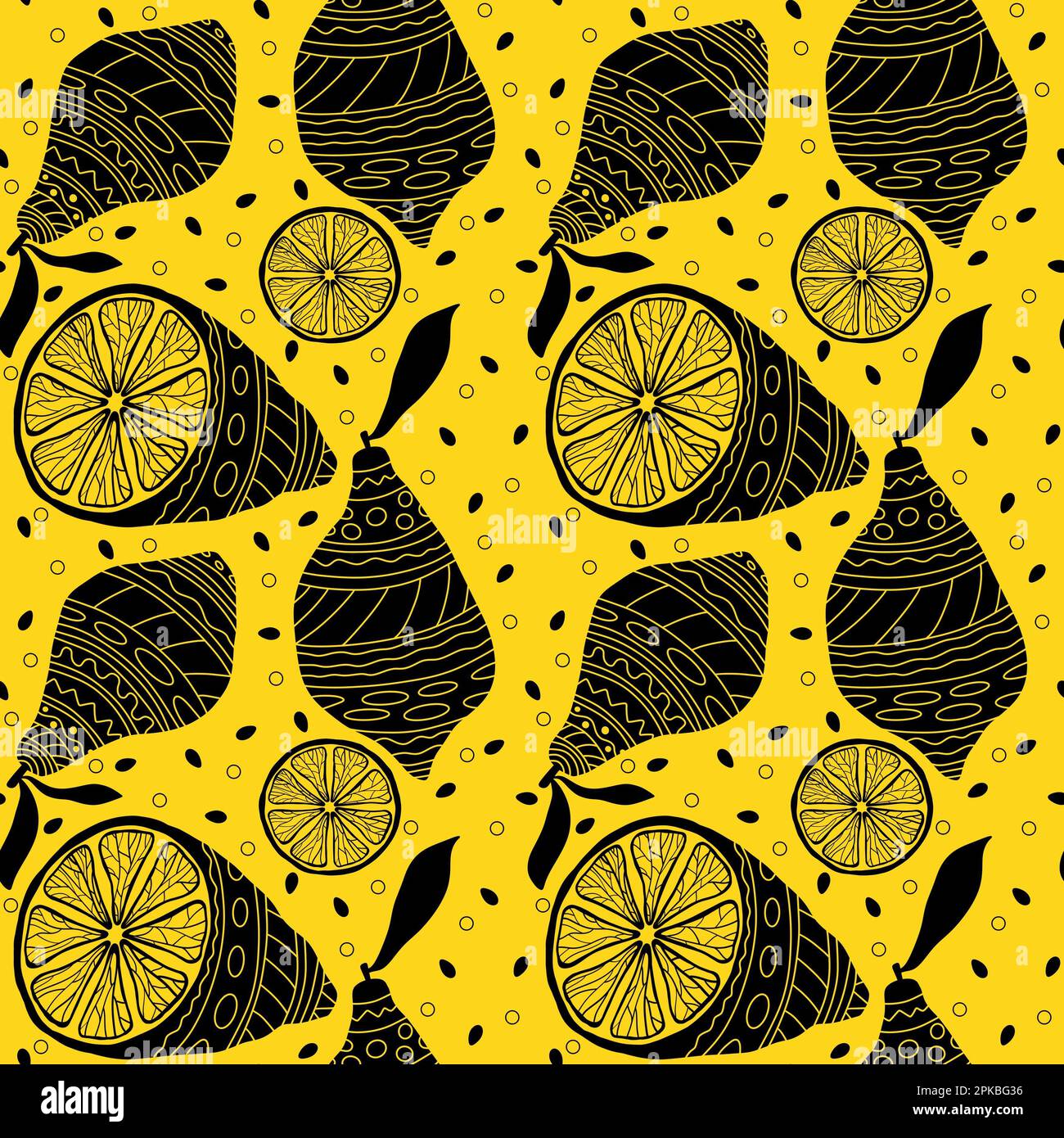 Cartoon summer seamless lemon pattern for wrapping paper and fabrics ...
