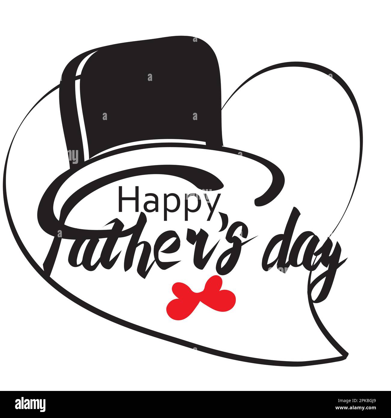 happy father's day greeting card with black hat and red bow tie vector ...
