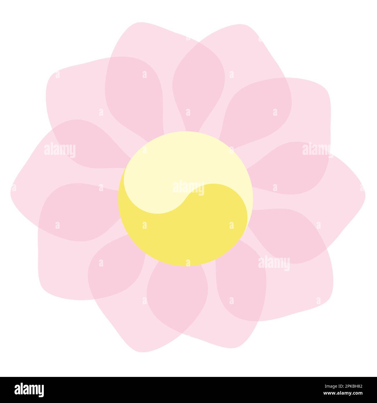 stylized hibiscus flower with the symbol of Korea Stock Photo Alamy