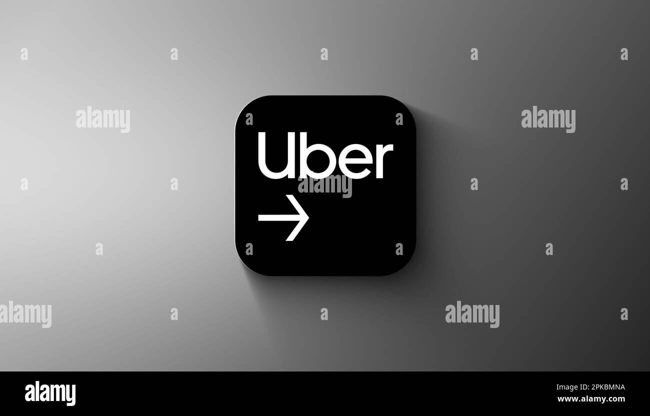 Agadir, Morocco April, 2023 Uber Driver Logo in a Gradient