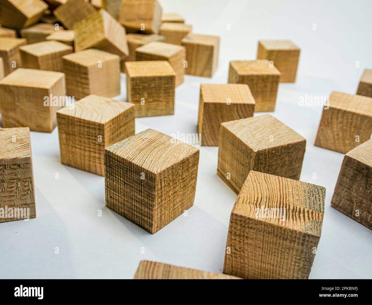 Wood texture. Pine wood texture. Wooden cubes. Stock Photo