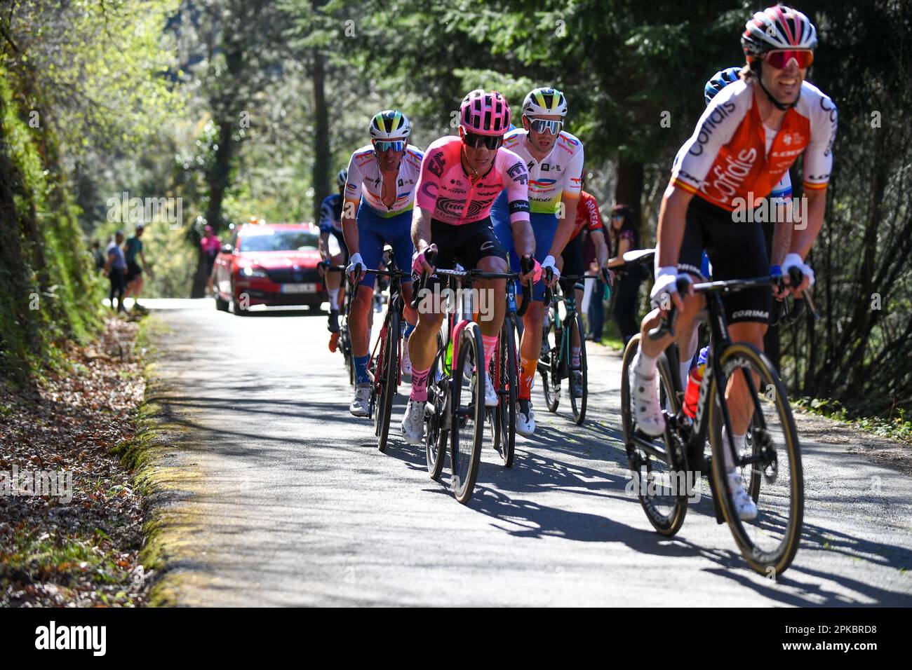 La Asturiana, Spain, 06th April, 2023: EF Education-EasyPost rider Rigoberto Uran during the 4th stage of the Itzulia Basque Country 2023 between Santurtzi and Santurtzi on April 06, 2023, in La Asturiana, Spain. Credit: Alberto Brevers / Alamy Live News Stock Photo