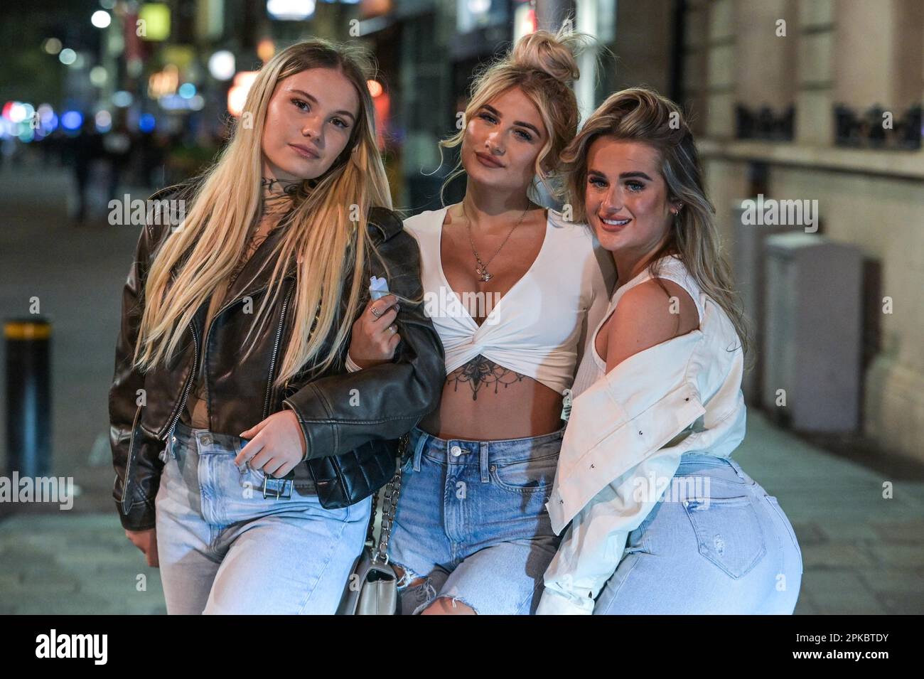 Leicester 6th April 2023 - Revellers took to the bars and clubs of Leicester on Thursday night knowing that they didn't have to go to work on Good Friday. All out were in good spirits with many posing for a picture or taking a selfie with friends. Credit: Ben Formby/Alamy Live News Stock Photo