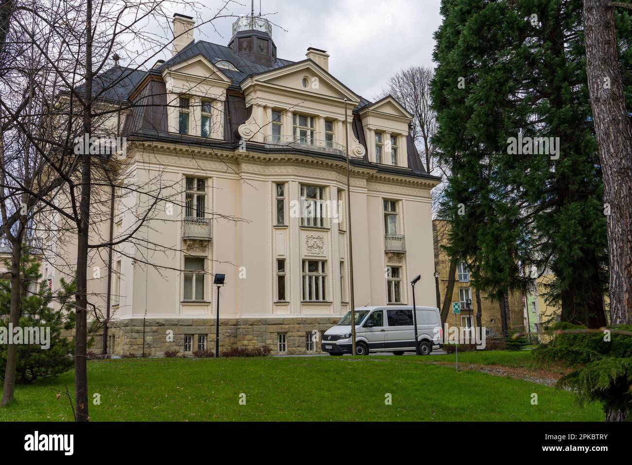 Historical villa, estate. State office: Military Recruitment Center in Bielsko-Biała at Karola Kona Street Stock Photo