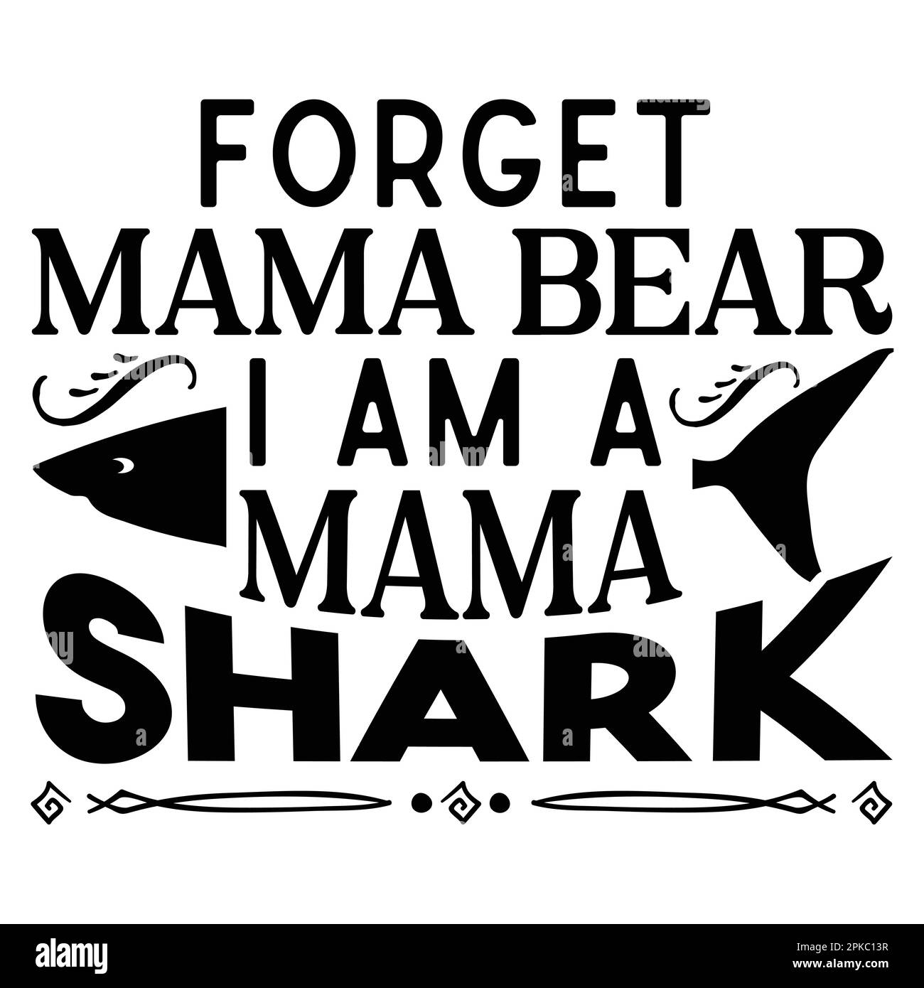 Mama bear lettering illustration. Stock Vector
