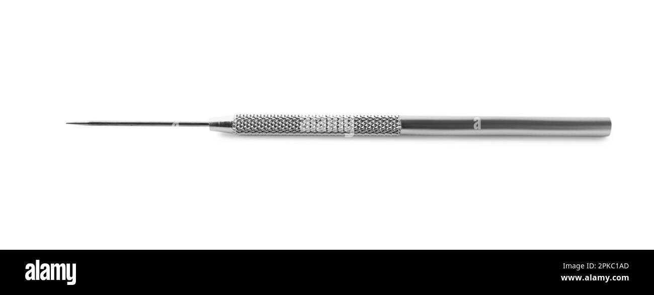 Stainless steel needle for clay modeling isolated on white Stock Photo