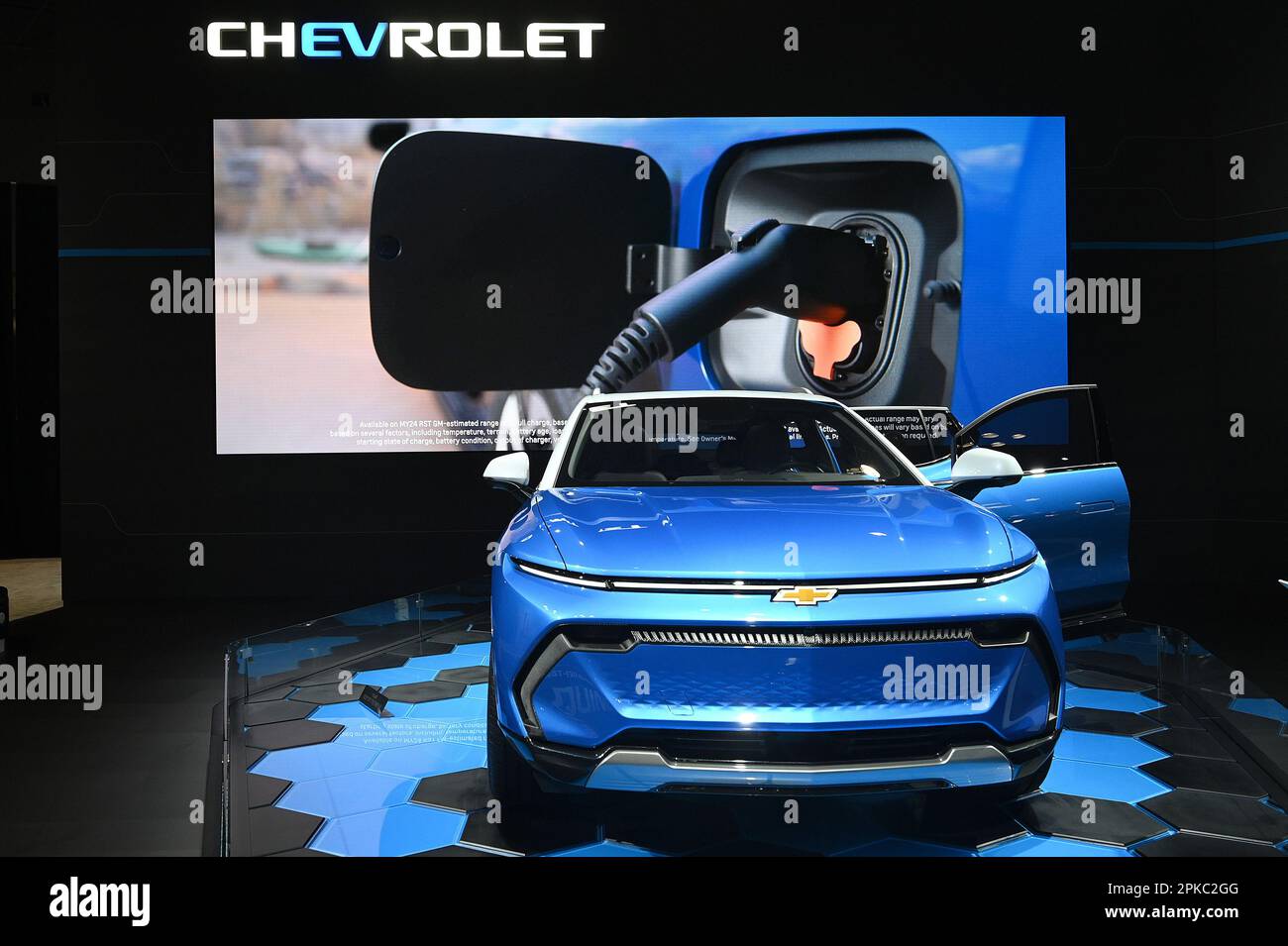 New York, USA. 06th Apr, 2023. Chevrolet electric vehicle Quinox on ...
