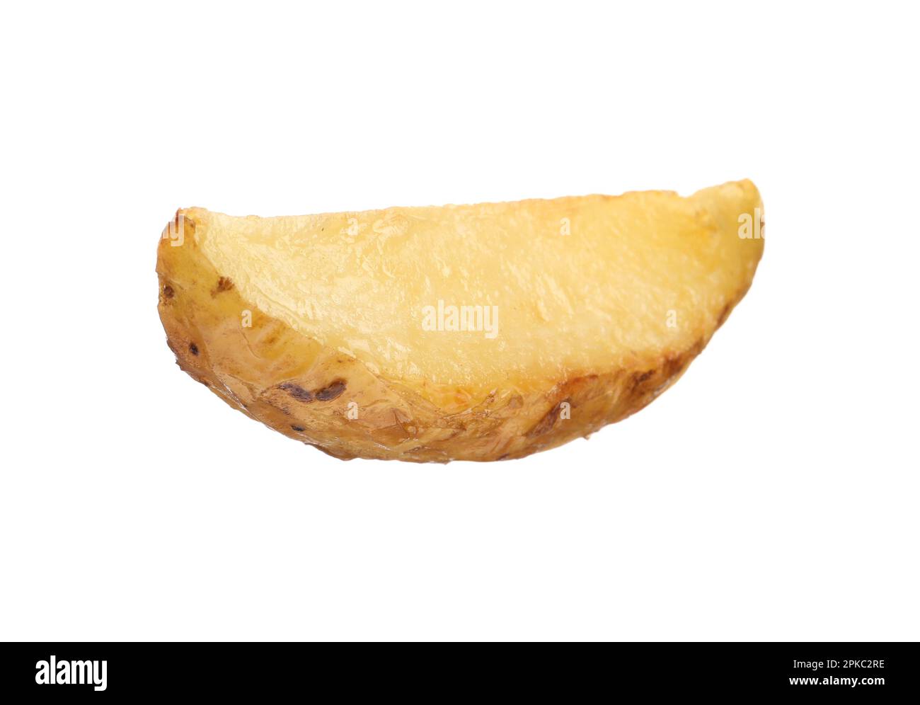 Tasty baked potato wedge isolated on white Stock Photo Alamy