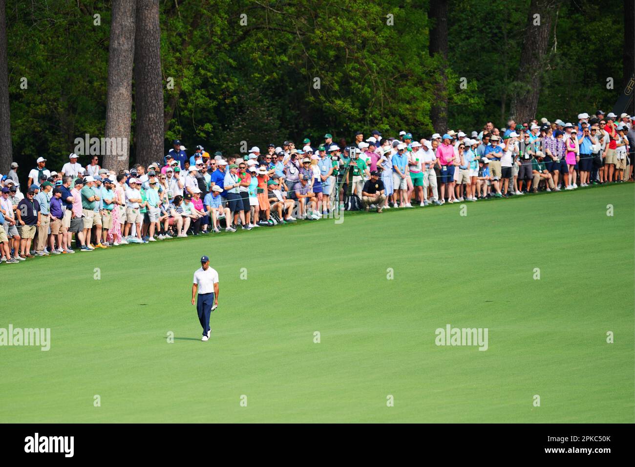 Augusta, USA. 6th Apr, 2023. Tiger Woods of the United States walks