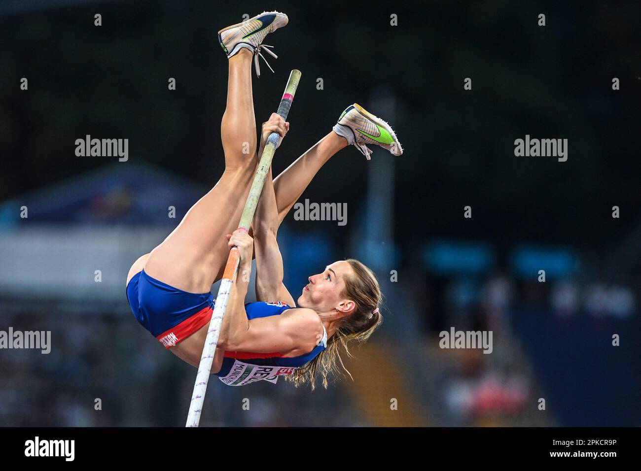 Lene Retzius (Norway). Pole vault women. European Championships Munich