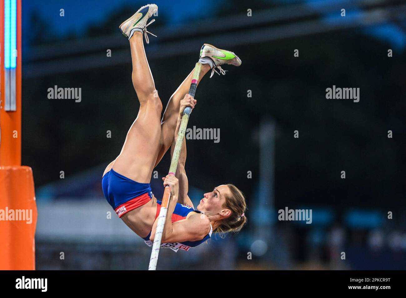 Lene Retzius (Norway). Pole vault women. European Championships Munich