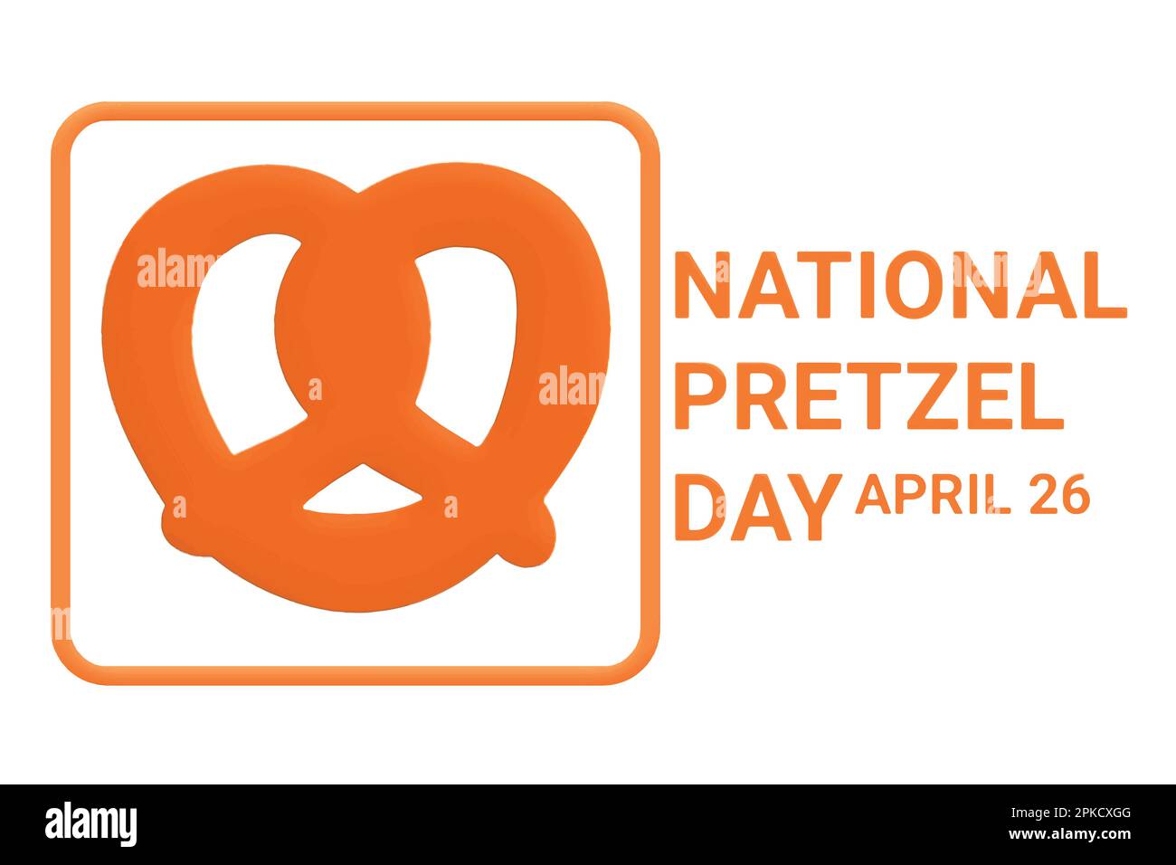 National Pretzel Day. April 26. Vector Illustration isolated on white