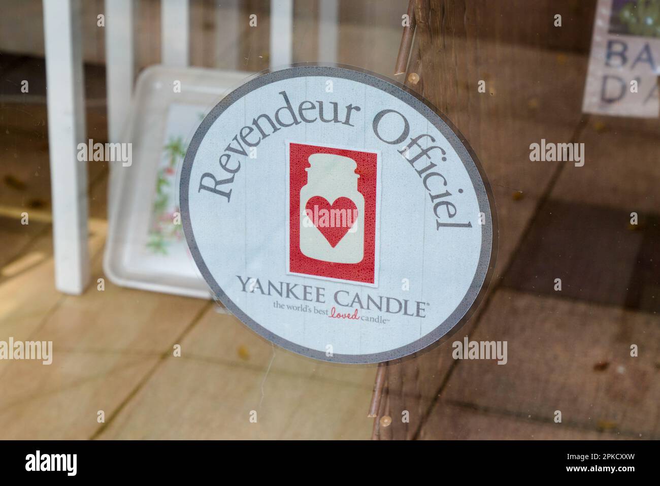 Bordeaux , Aquitaine  France - 04 02 2023 : Yankee Candle Corner logo sign and text dealership authorized dealer french brand variety of candles Stock Photo