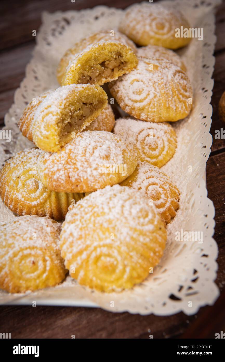 Traditional eid maamoul or mamoul cookies with dates, nuts, and jam ...