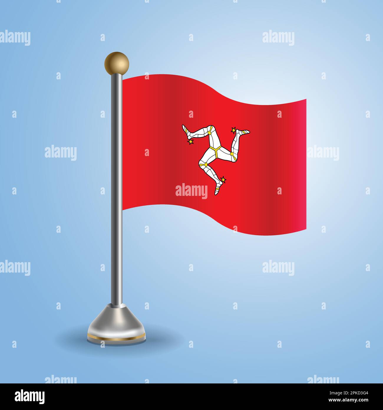 State table flag of Isle of Man. National symbol, vector illustration ...