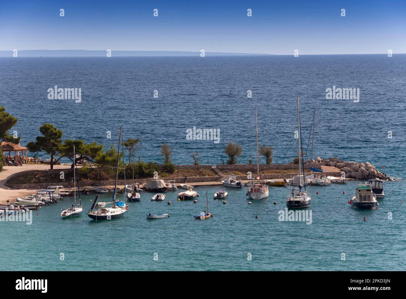 Punat marina, Krk island, Croatia, Kvarner Gulf Bay, Adriatic Sea, Croatia Stock Photo