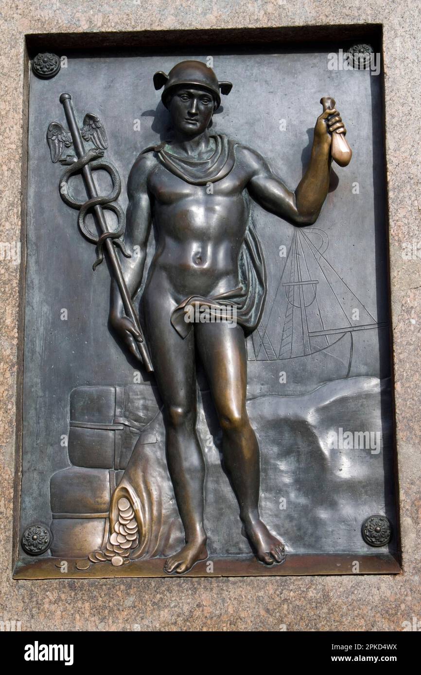 Image on the Richelieur Monument, statue of the Duke de Richelieur, Odessa, Ukraine Stock Photo