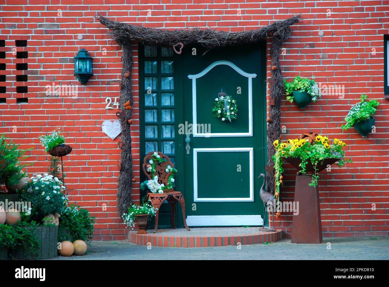 Brick house, Nordstrand, North Frisia, UNESCO World Heritage, Schleswig-Holstein, Germany Stock Photo