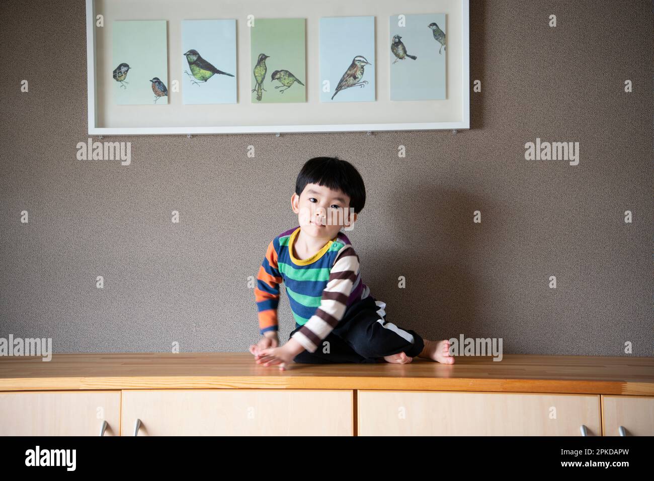 Boy playing at home Stock Photo