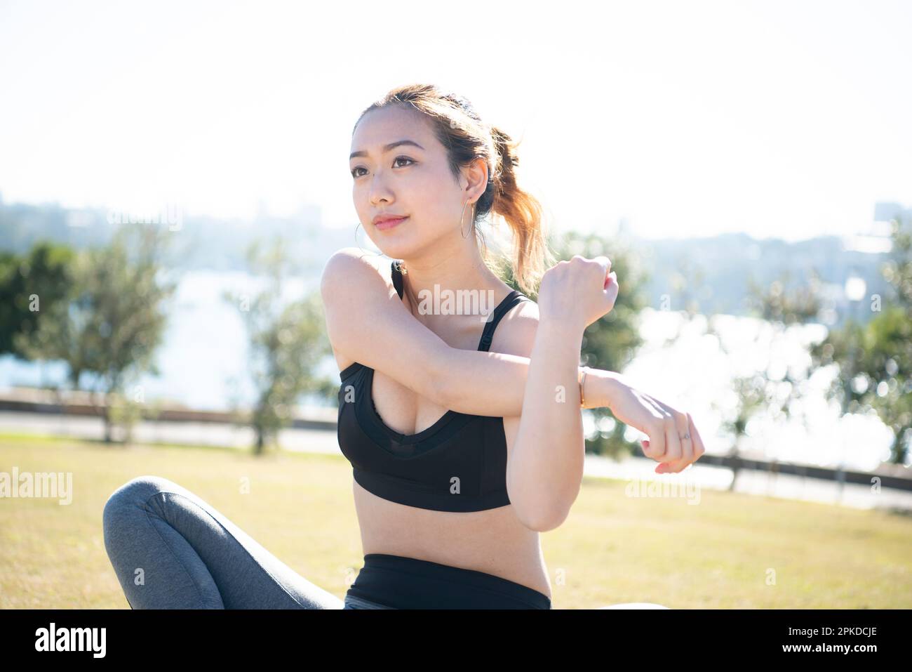 Person stretching grass hi-res stock photography and images - Alamy