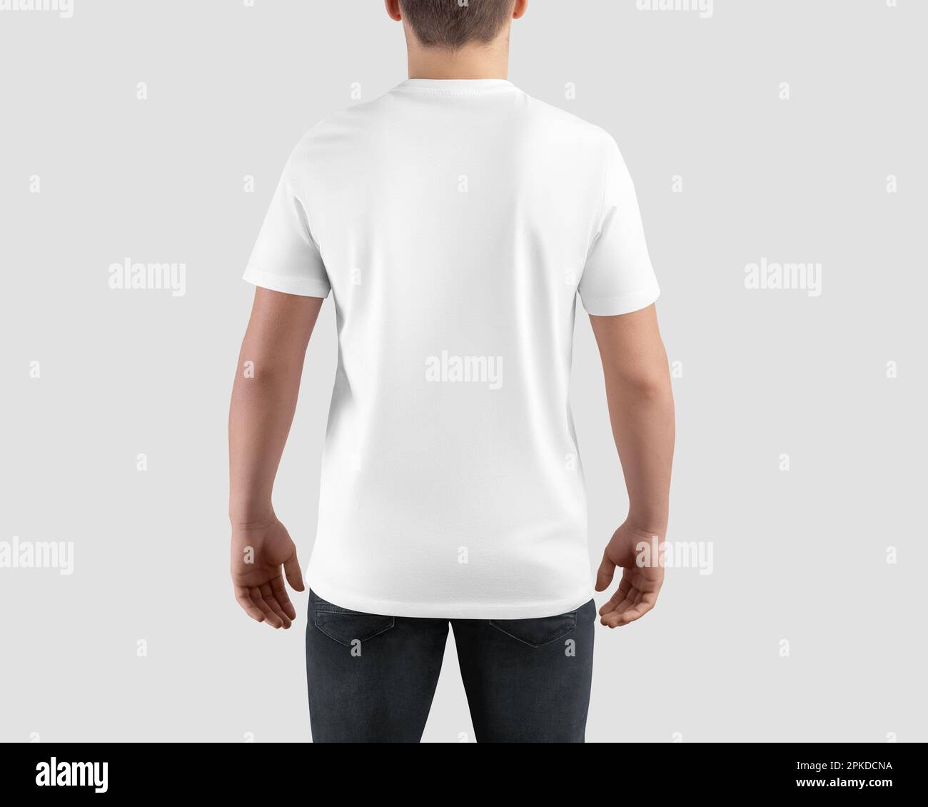 Mockup of fashion white tshirt, casual wear on athletic guy, for