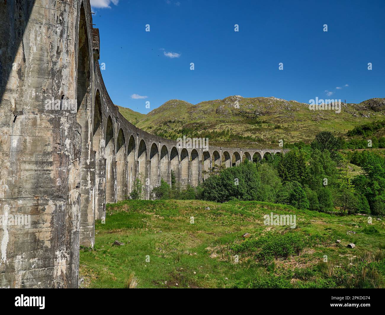 iconic Glenfinnan viaduct of the jacobite steam train in the scottish highlands famous from the