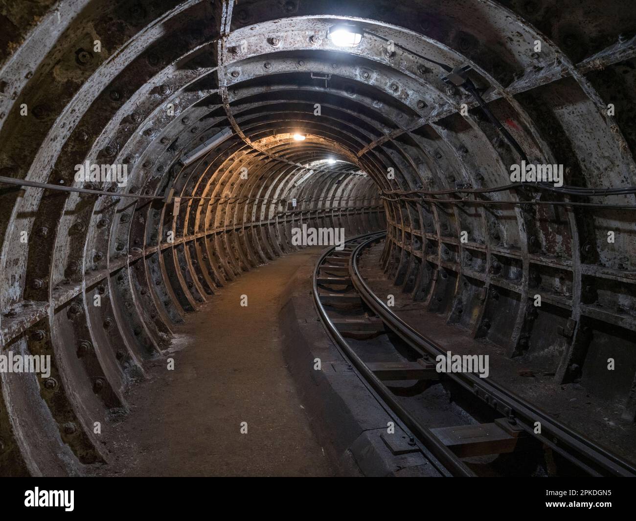 General view inside a tunnel of Mail Rail, the former Post Office