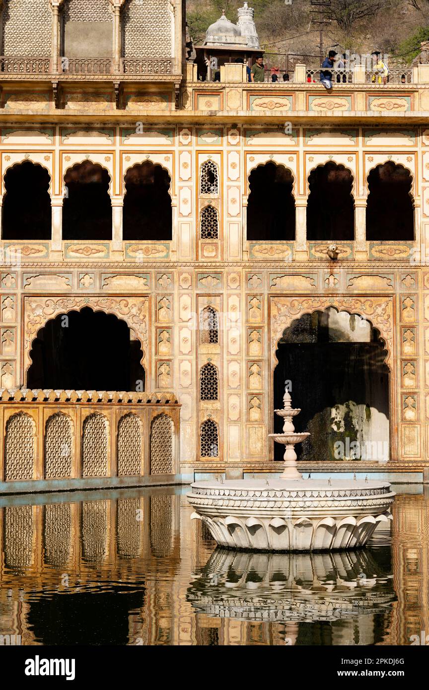 Zanana Kund, Ladies Pool, situated in the premises of Galtaji Mandir, is an ancient Hindu pilgrimage, Jaipur, Rajasthan, India Stock Photo