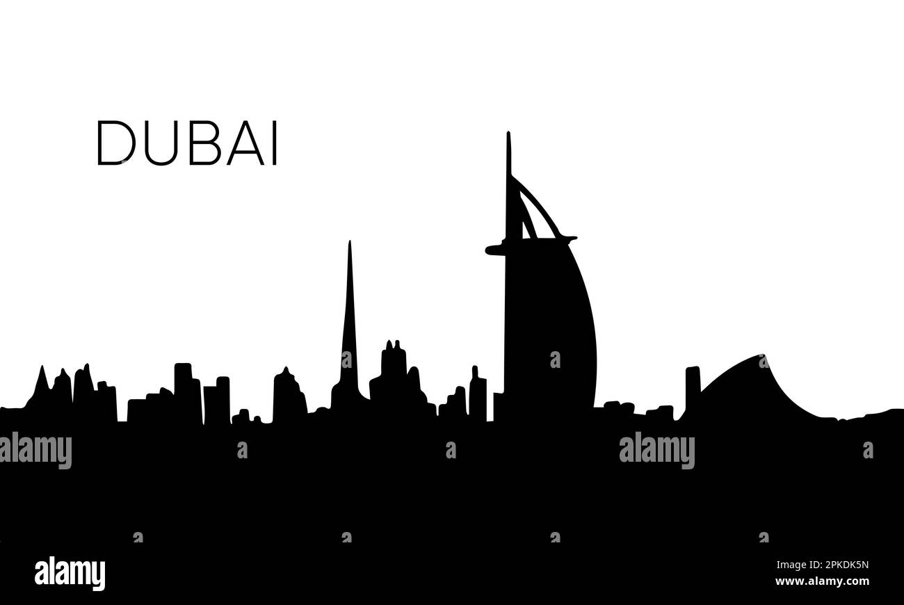 Dubai city silhouette. Vector skyline illustration EPS10 Stock Vector