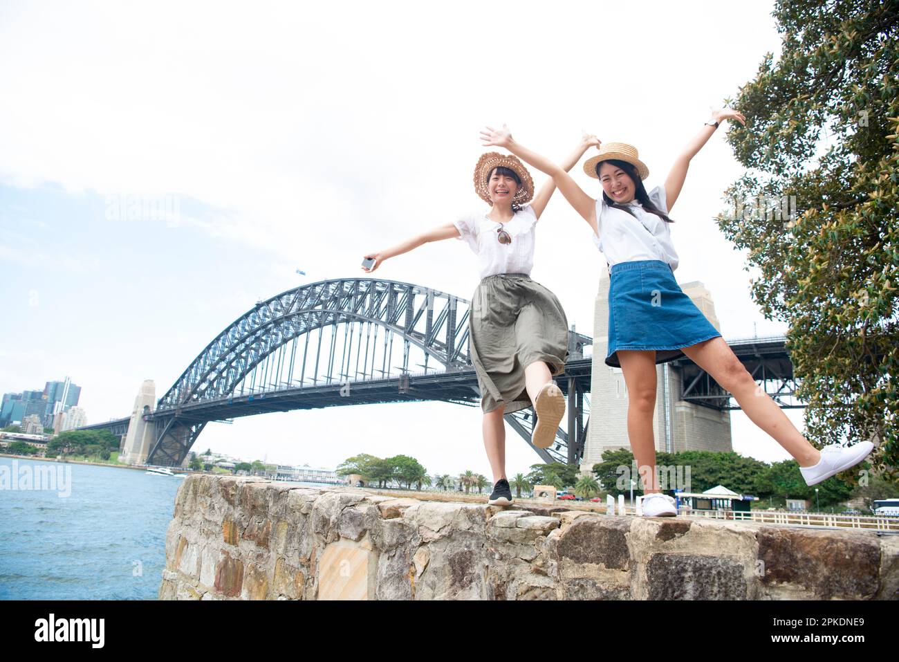 Two japanese women on bridge hi-res stock photography and images - Alamy