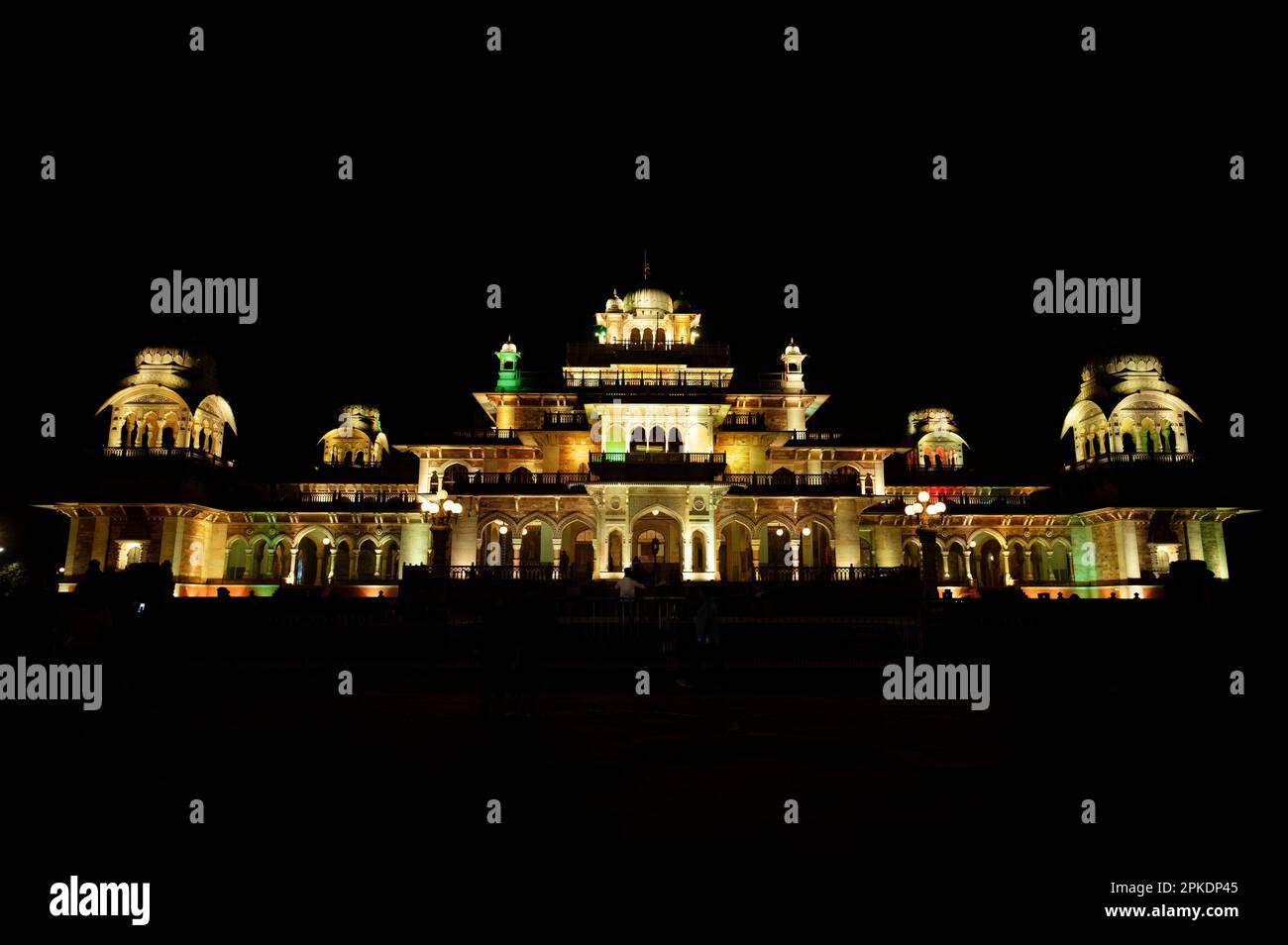 The Albert Hall Museum at night, is the oldest museum of the state and ...