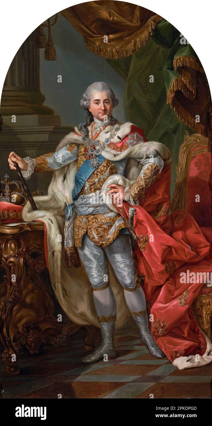 Portrait of Stanislaus Augustus Poniatowski in coronation robes  1764 by Marcello Bacciarelli Stock Photo